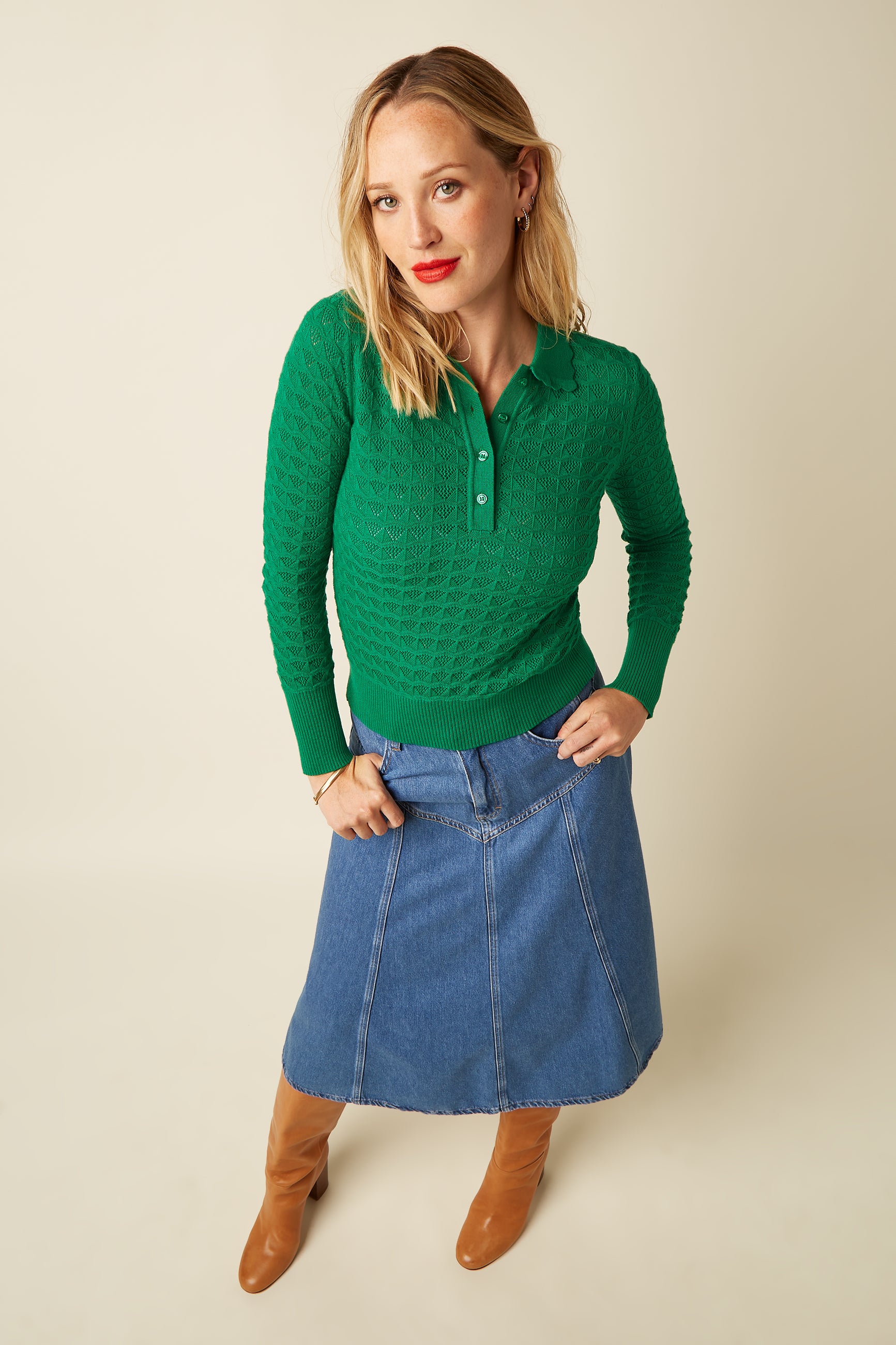 king Louie Dolly Skirt Stone Denim, Größe 40