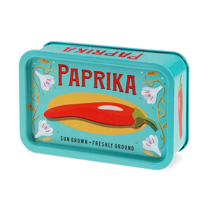 Mini-Aufbewahrungsdose mit Deckel – Paprika, Fischdose Türkisblau