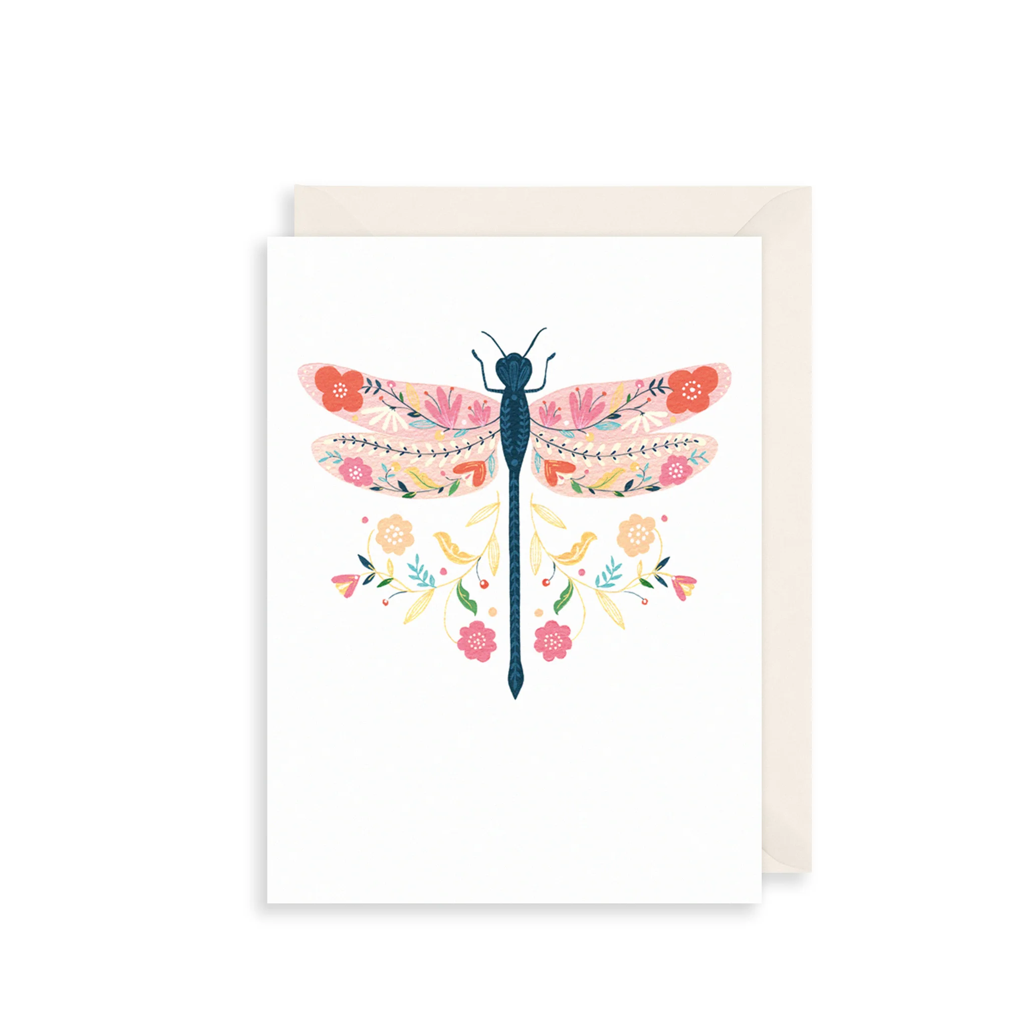 Doppelkarte klein "Pink Dragonfly" Libelle  von The Art File, PN05