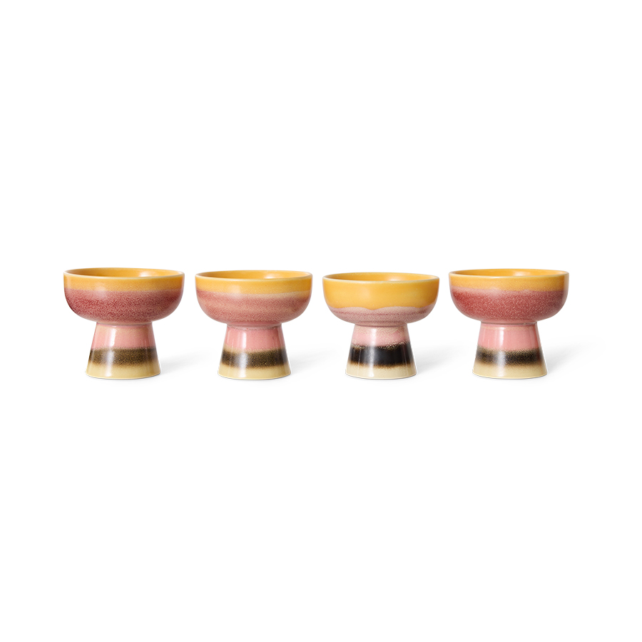 HKliving 70's tapas bowl on base, SUNSHADE, S, Siebziger Jahre Geschirr, Keramik,  