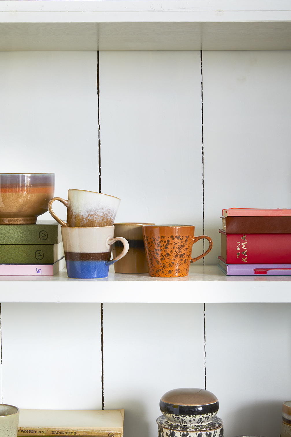 HKliving 70's Americano-Becher, blau-rosa, sky, Siebziger Jahre Geschirr, Keramik, Tasse HKliving 70's Americano-Becher, blau-rosa, sky, Siebziger Jahre Geschirr, Keramik, Tasse