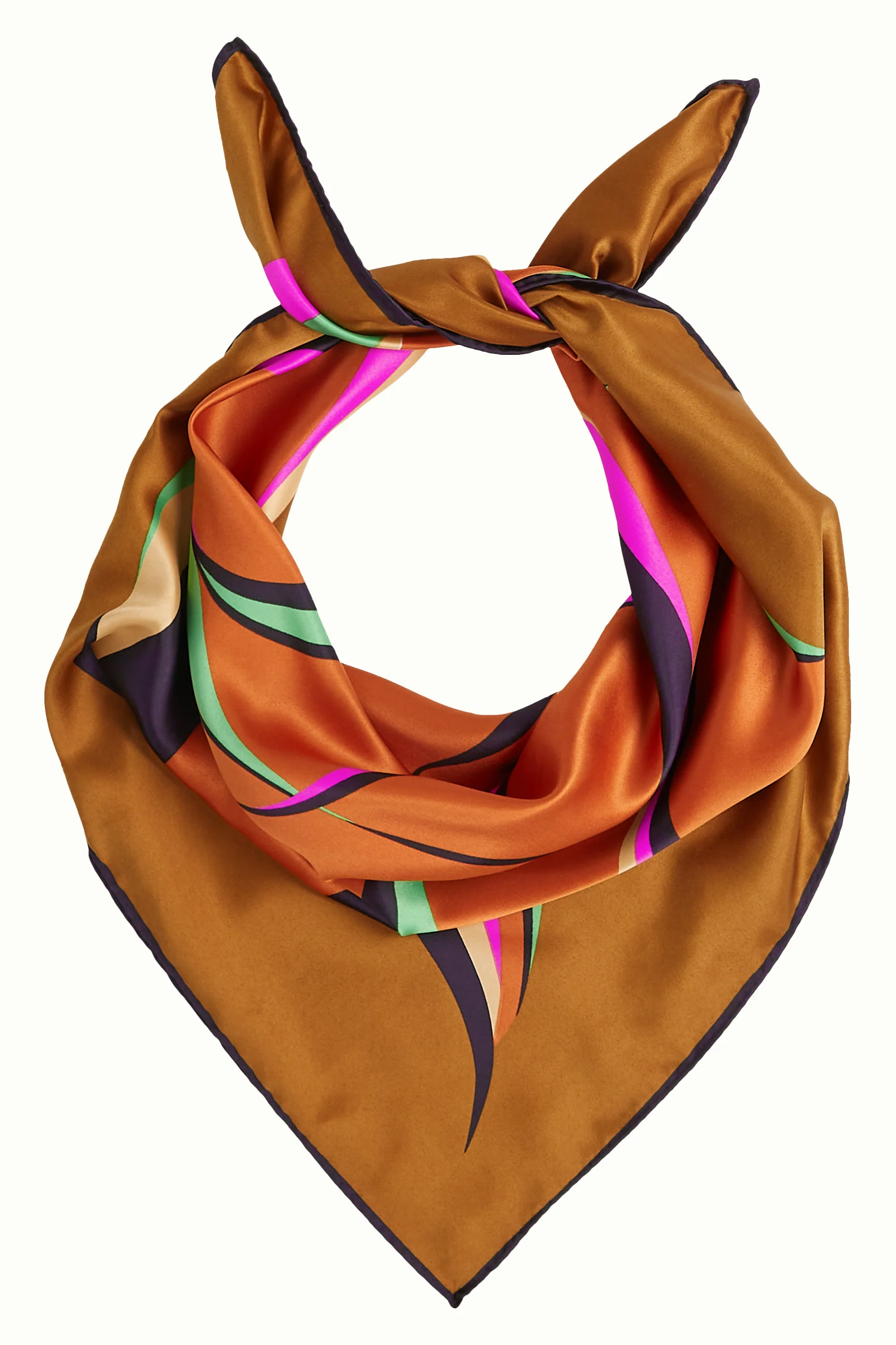 King Louie Tuch Satin Scarf Flow, Farbe Golden Brown - Scarfs