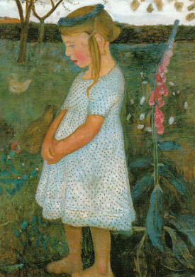 Postkarte Paula Modersohn-Becker " Elsbeth im Garten "    Kunst