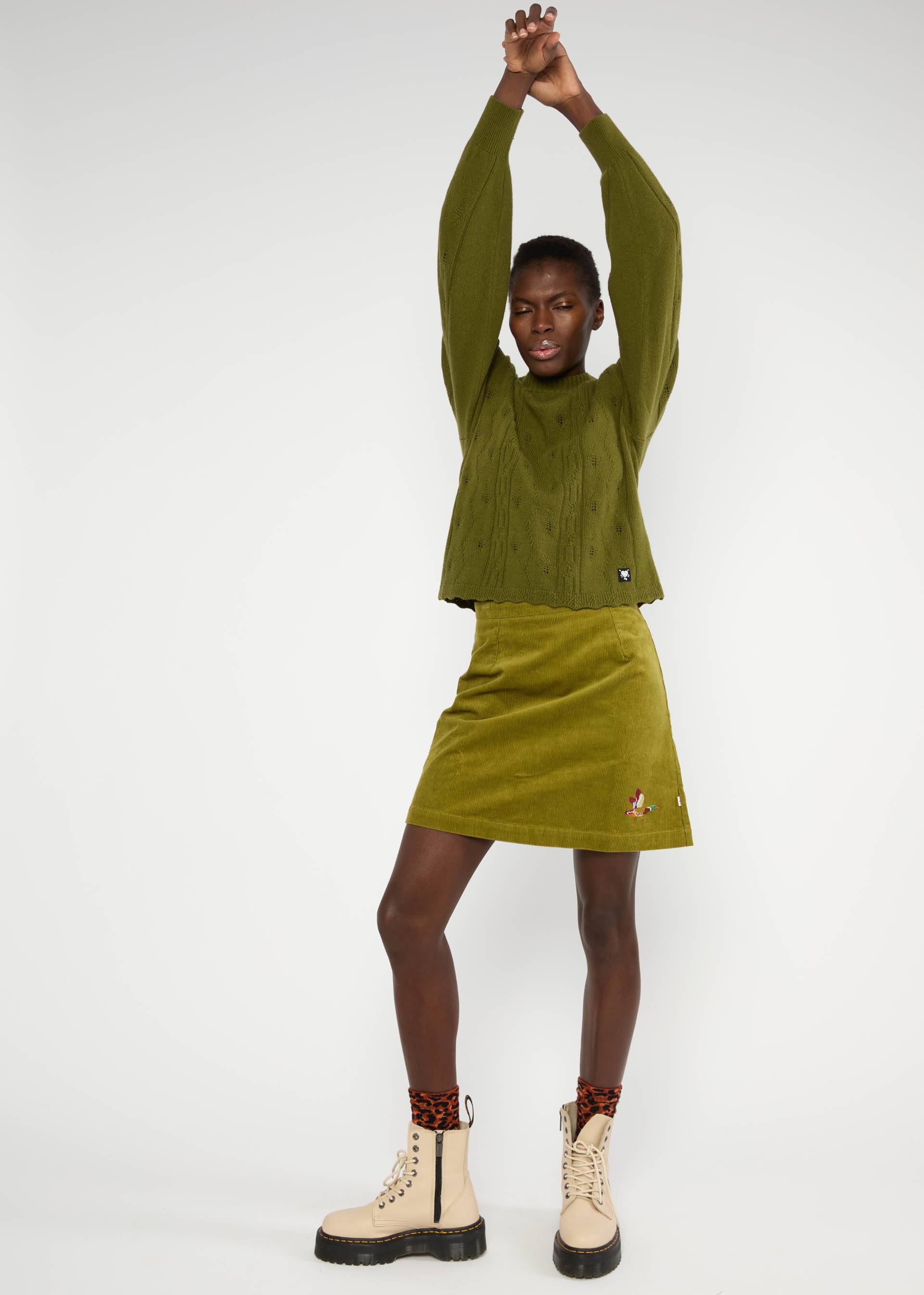 % Blutsgeschwister Cordrock Dreamy Eyes - dense forest khaki