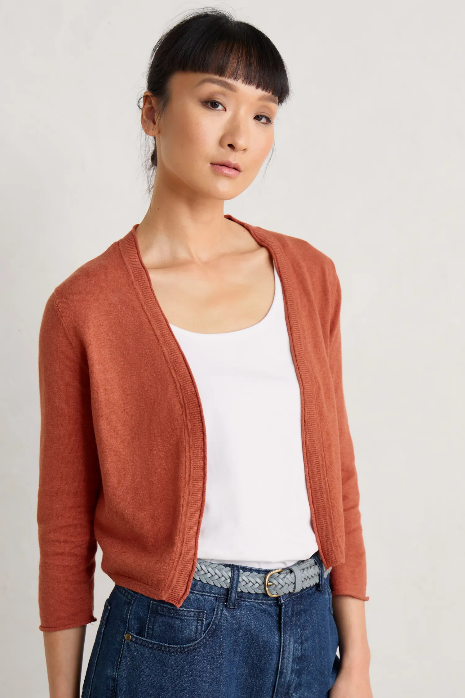 SEASALT CORNWALL Strickjacke / Cardigan VANESSA Organic Cotton Cardigan, Papaya