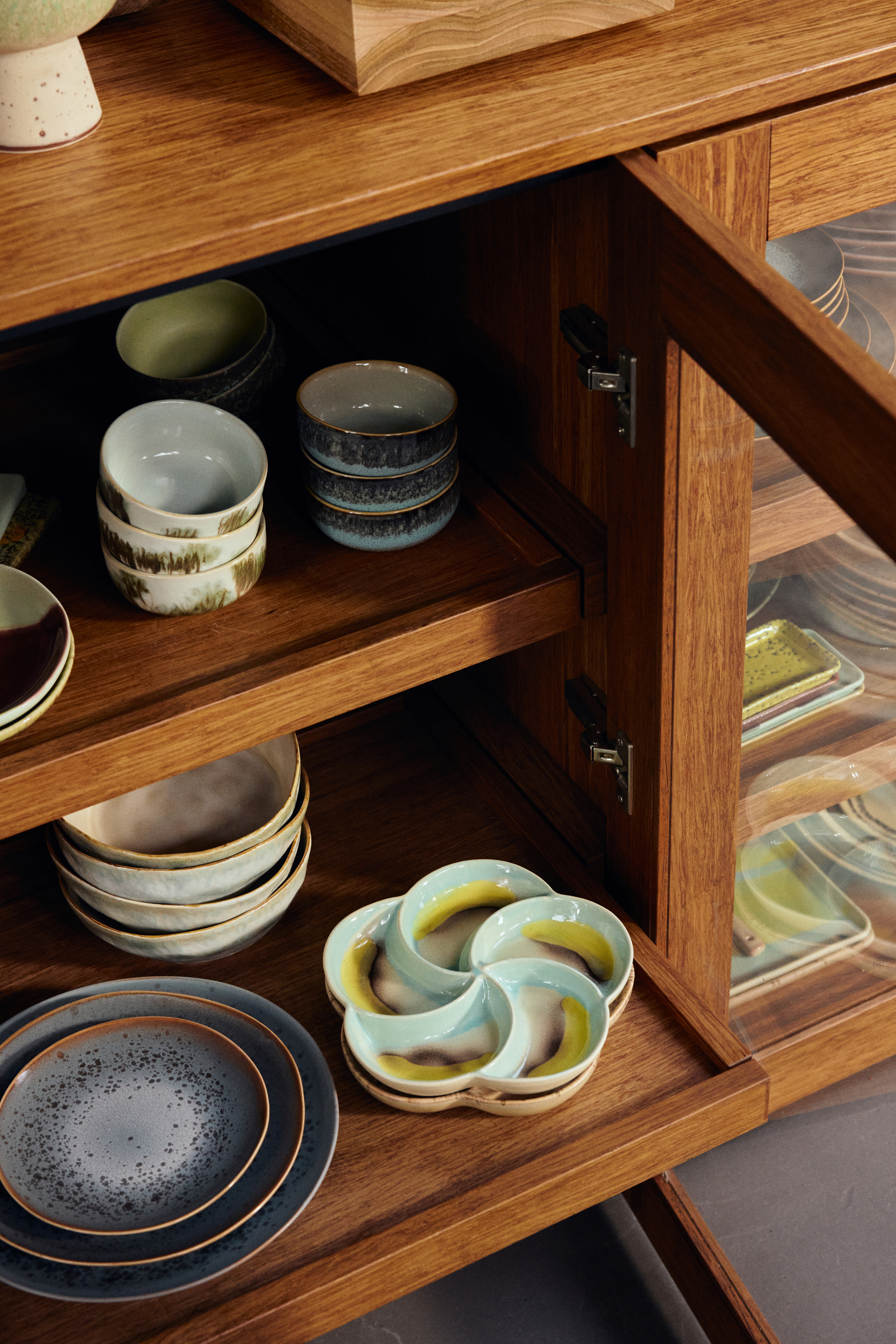 HKliving 70's snack tray GLINT, Siebziger Jahre Geschirr, Keramik