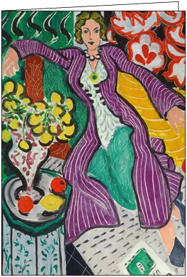Doppelkarte  "Frau im lila Mantel, 1937" von Henri Matisse