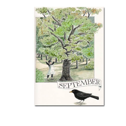Postkarte -September (Linneas Jahrbuch) , Monat   