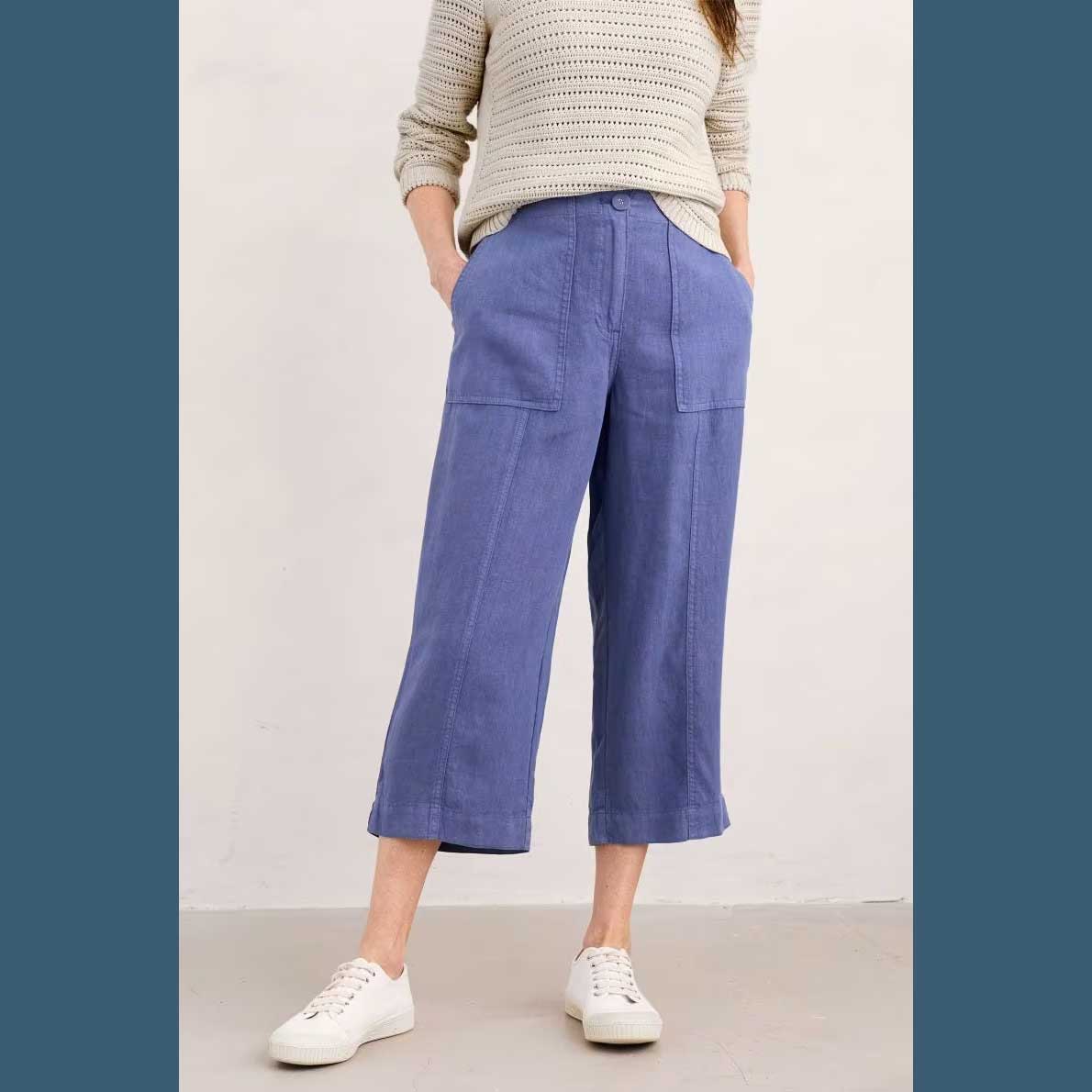 % SEASALT CORNWALL Poleacre Leinen Hose, kurz, Farbe Lupin %