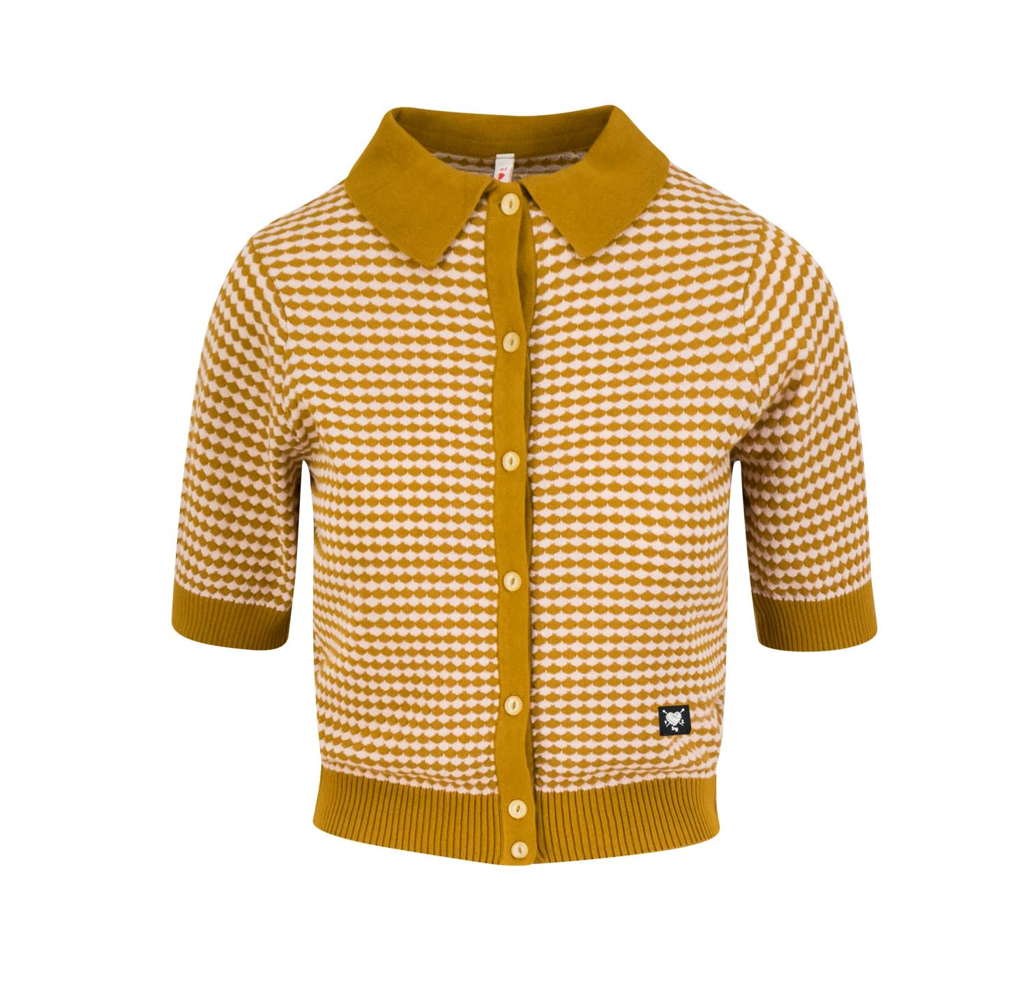 Blutsgeschwister Strickoberteil Petite Poloette - mixed dots rose brown