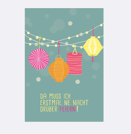 YAY Card Postkarte NEON Eine Nacht feiern