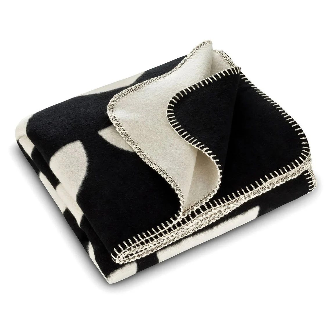 RIEMA Kuscheldecke JORIS aus 100% Bio-Baumwolle (kbA) schwarz natur, ca. 150x200cm