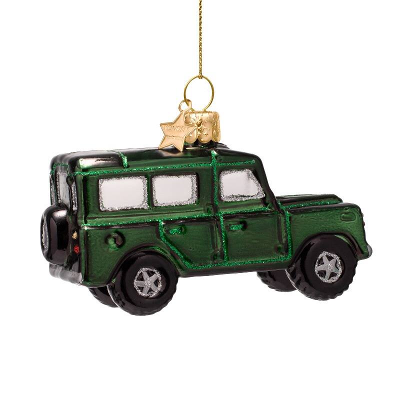 Weihnachtskugel Auto SUV, Nachtgrün, H. ca. 6 cm, Glas 