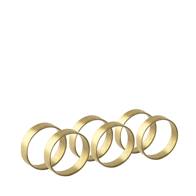 SERVIETTENRING 'RING' MESSING MAT. BRASS Ø Set von 6