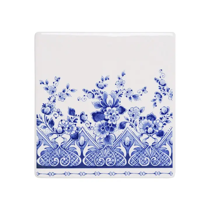 Kachel/ Fliese Majolika ca. 13 x 13 cm von Heinen Delfts Blauw, Holland, Niederlande   