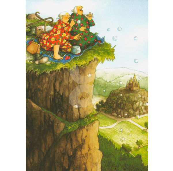 Postkarte Inge Löök "Frauen machen Seifenblasen  "  Löök Postkarte, Weiber, Freundschaft