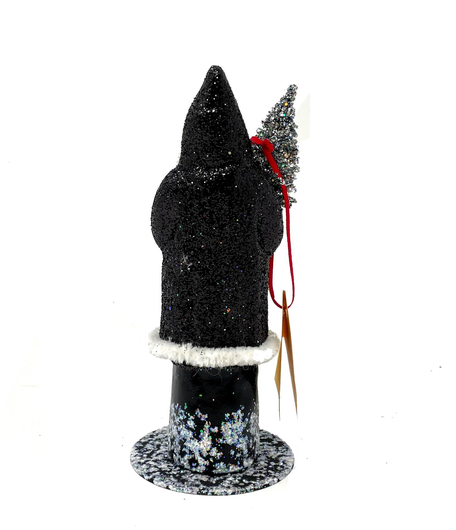 Ino Schaller Santa Nr. 46, Schwarz , klein, Glitter,  Weihnachtsmann Nostalgie von Ino Schaller, ca. 15 cm 