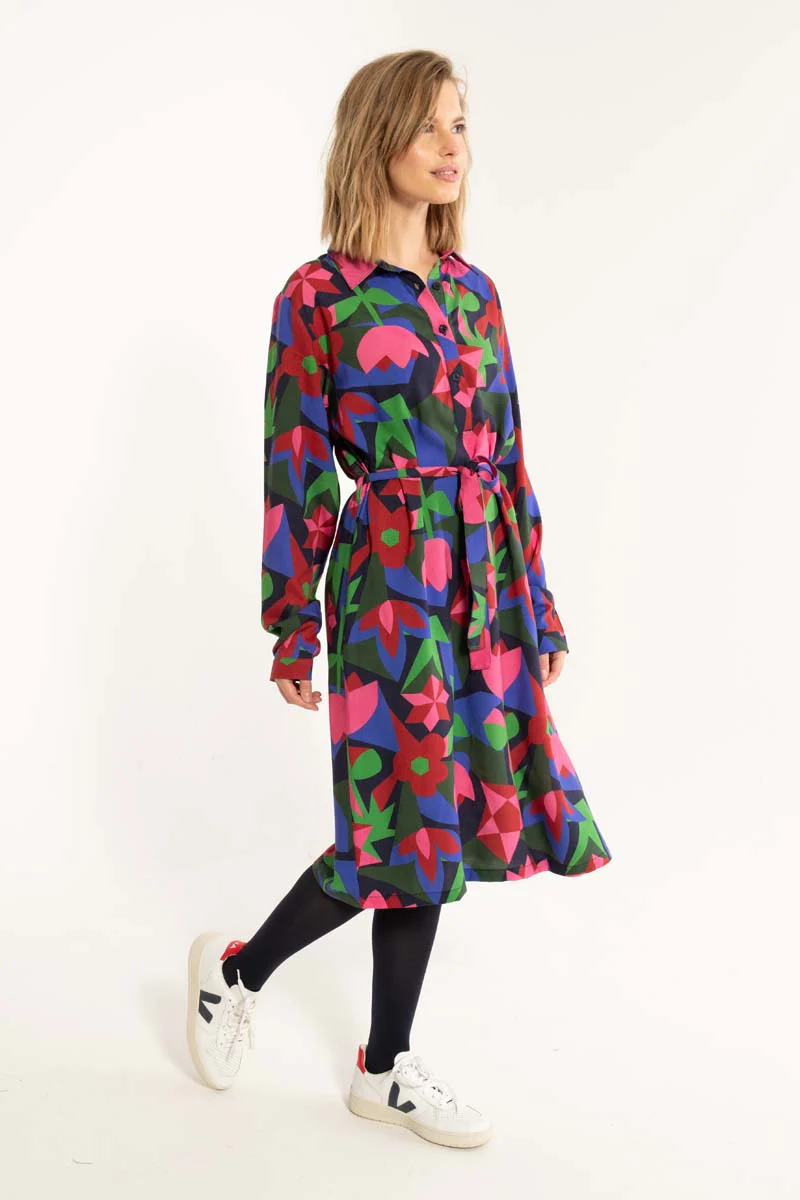 % Danefae Daneheritage Kleid Viscose Dress Dark Navy GEOFLEUR