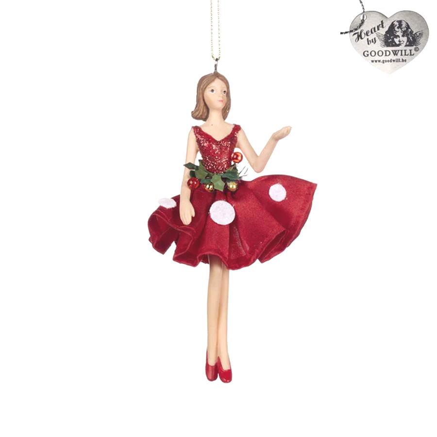 Weihnachtsschmuck BALLERINA Fliegenpilz  Nr. 1, rot, ca. 14,5 cm von Goodwill/ Catherines Collection   