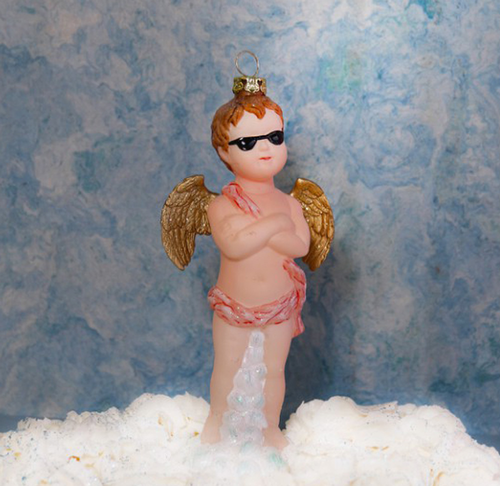 COOL CUPID / Cooler Engel mit Sonnenbrille   Weihnachtsschmuck, Weihnachtskugel 