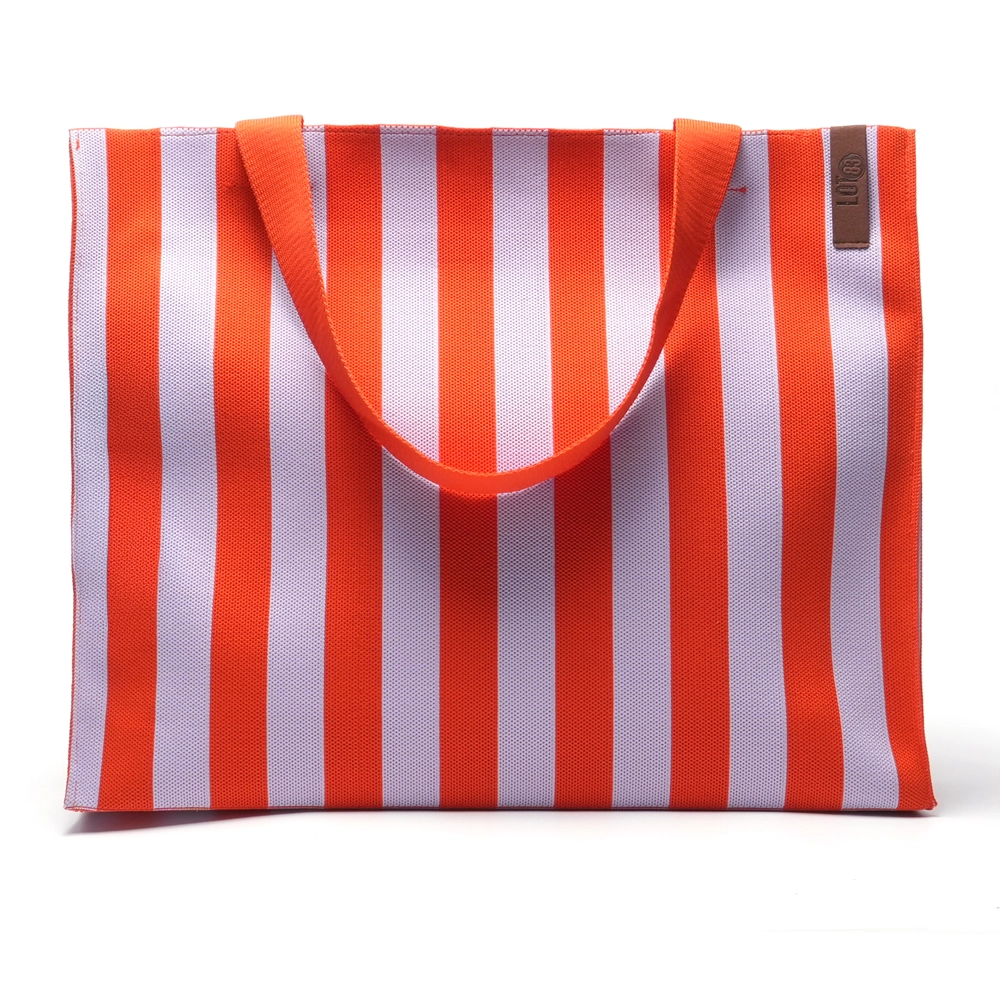 LOT83 Shopper Lara 32, Streifen Orange-Flieder,  ca.  45 x 35 cm  