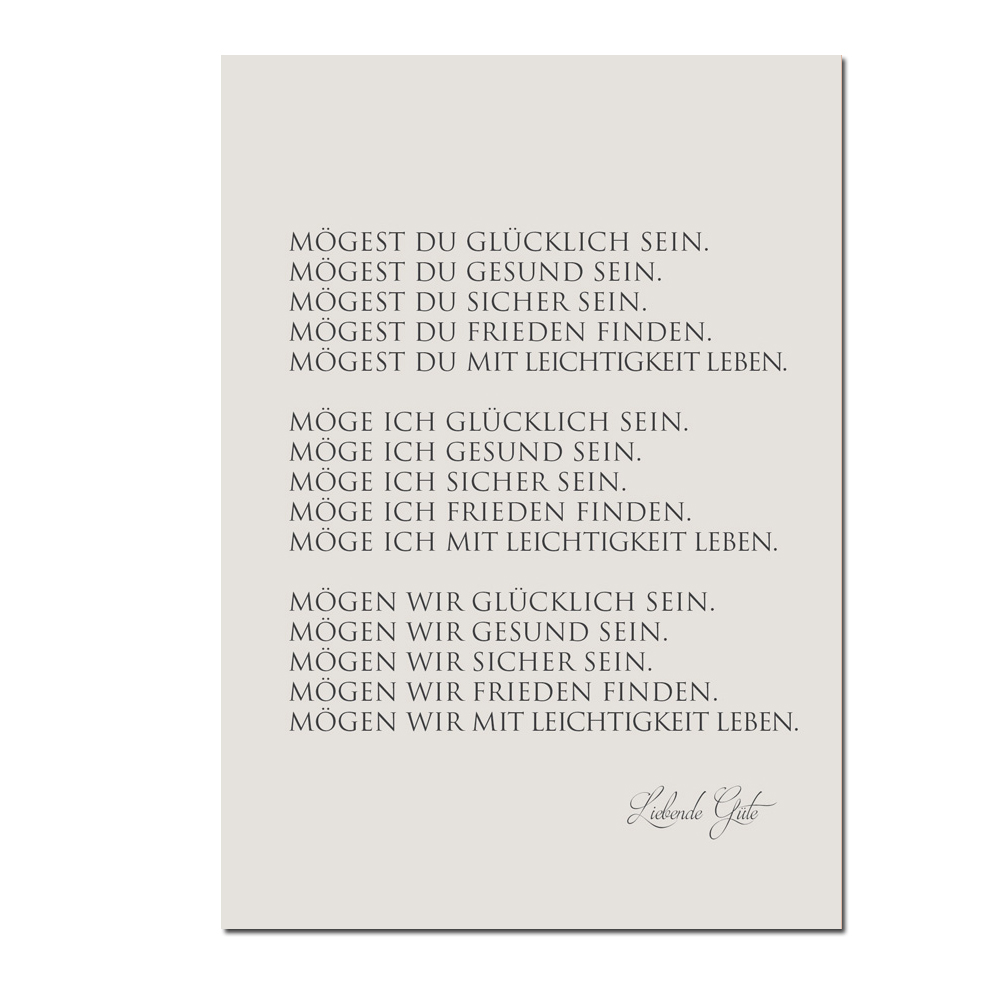 Wunderwort Postkarte "Liebende Güte…", Mantra