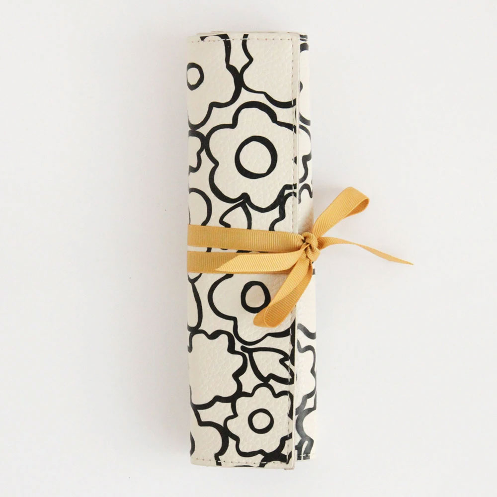 % Caroline Gardner Doodle Flower Travel Jewellery  Roll Schmuckrolle   