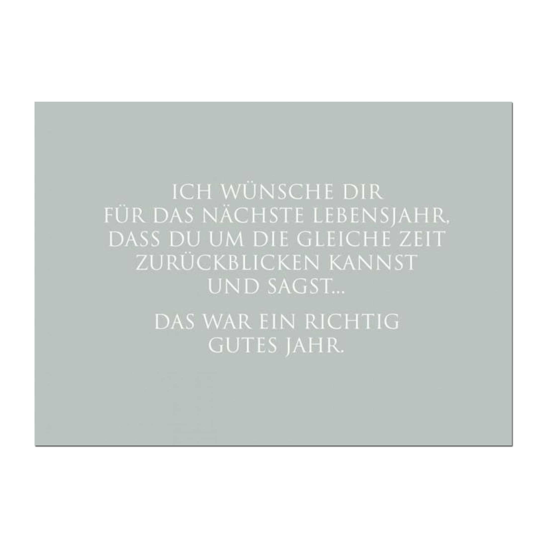 Wunderwort Postkarte "Ein richtig gutes Jahr…", Geburtstag