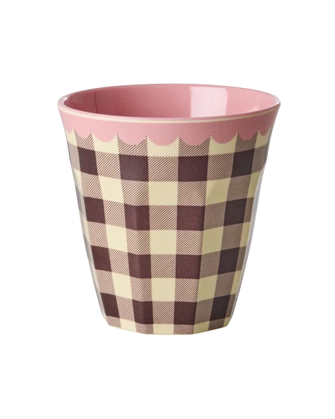Rice Melamin Becher Check Me Out Print, 250 ml, Karo