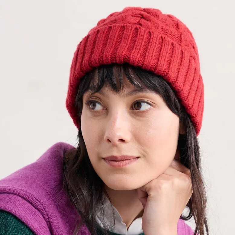 % SEASALT CORNWALL Mütze, Dew Dusk Hat-Crimson