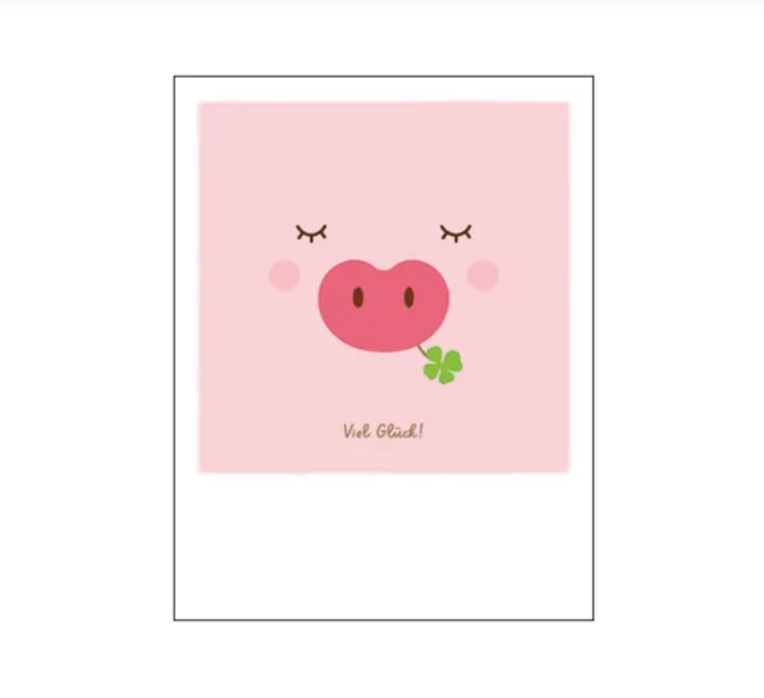 Polacard Viel Glück (Schweinchen)