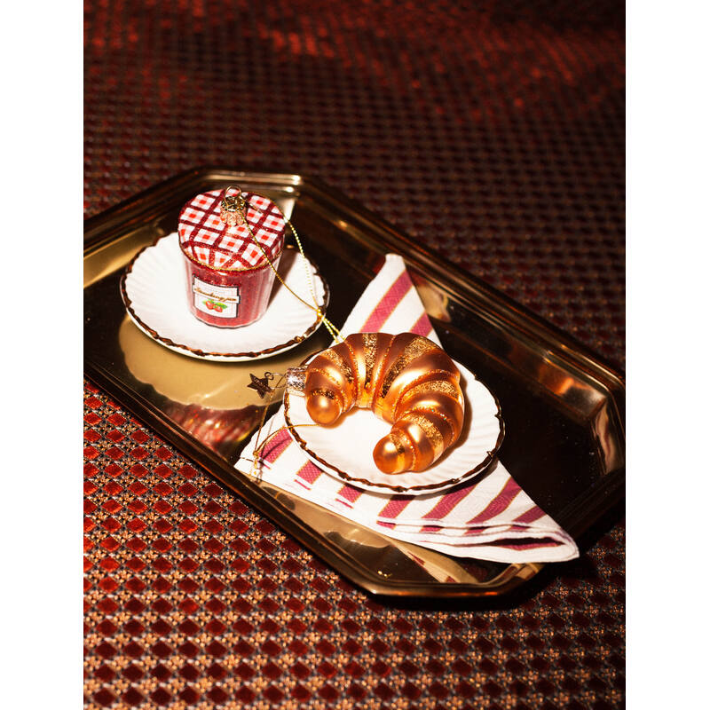 Weihnachtsanhänger Erdbeer Marmelade, Rot, Glas,  H. ca.7 cm , Ornament glass red strawberry jam jar H7cm