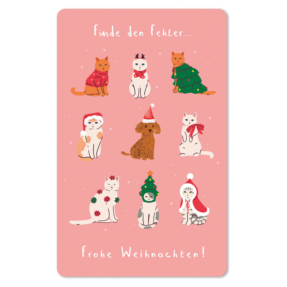 Lunacard Postkarte Weihnachten Frohe Weihnachten Katzen
