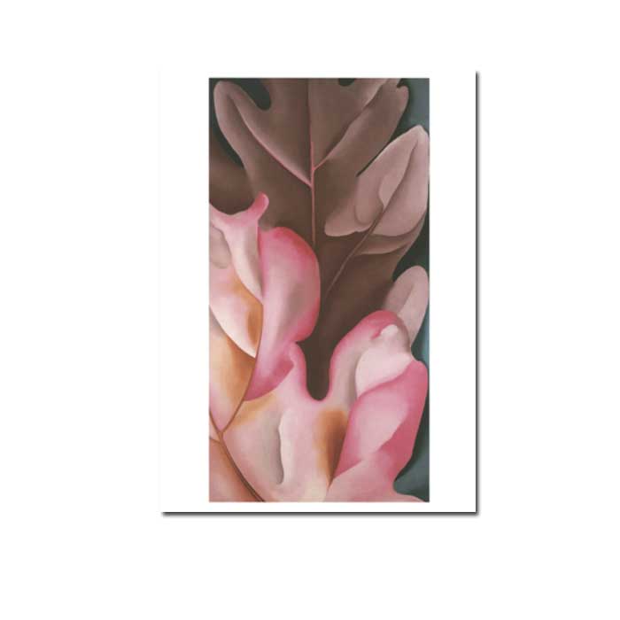 Postkarte Georgia O`Keeffe "Eichenblätter, rosa und grau " Herbst, Kunst 