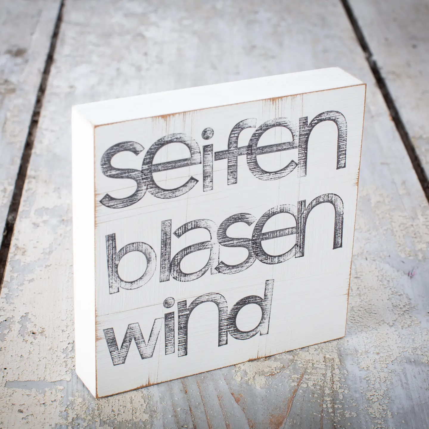 Textplatte  "seifenblasenwind" von iopla , 15 x 15 cm  , Wandbild 