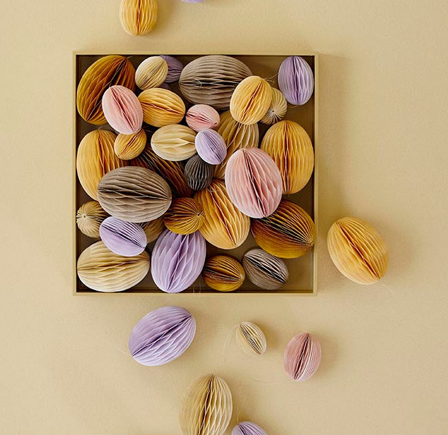 Bungalow Papier- Ei Swirl LILAC S , 2er Set, H. ca. 6 cm , Ostereier