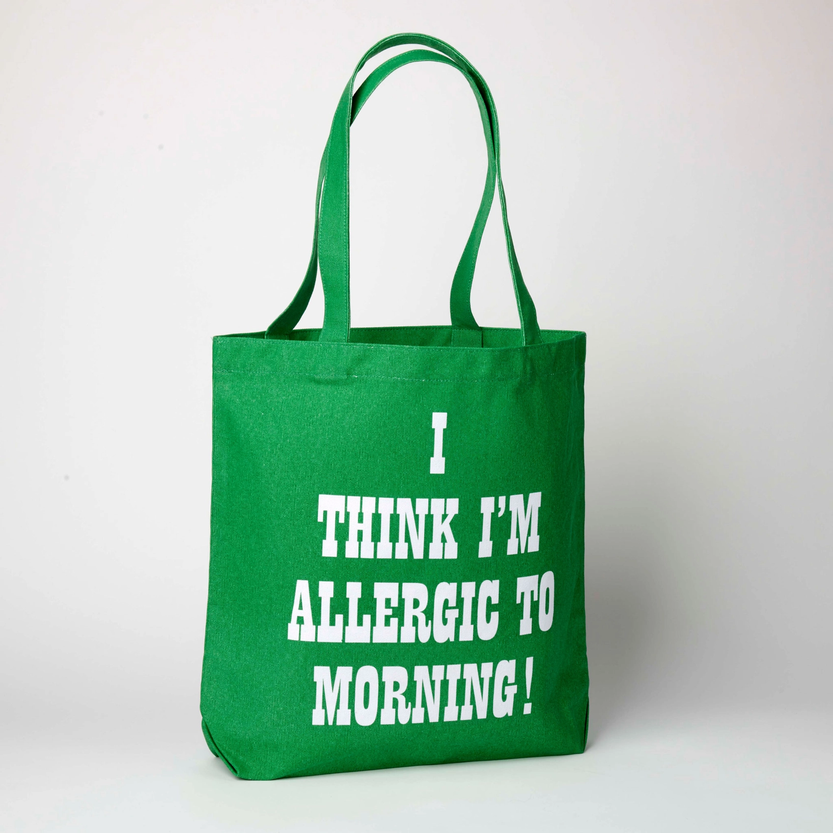 The Peanuts Stofftasche, Snoopy " I Think I'm Allergic to Mornig!" Baumwolle  Oeko-Tex® , grün
