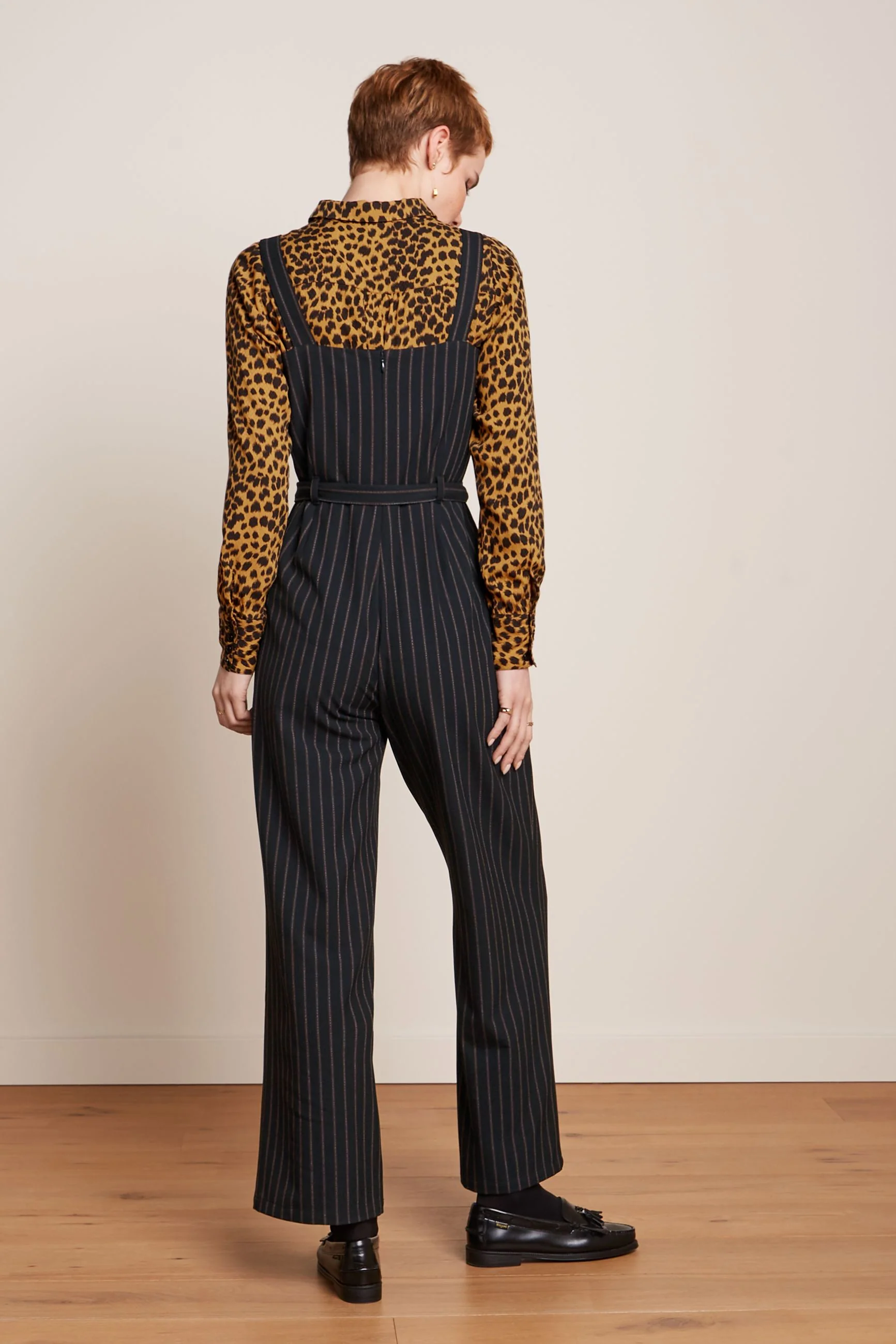 % King Louie Ines Jumpsuit Ziggy Stripe, schwarz