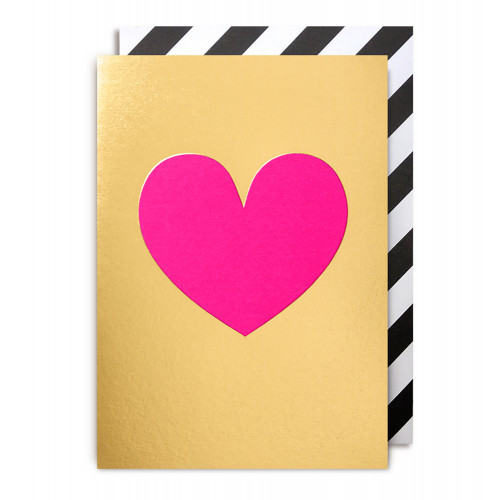 Grußkarte Pink Heart , Herz, Neon