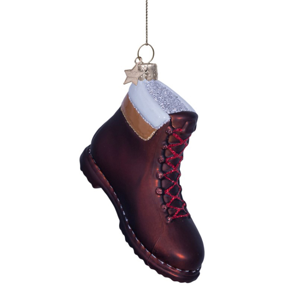 Weihnachtskugel Wanderschuh/ Bergschuh, H. ca. 6,5 cm, Glas von Vondels , Ornament glass brown hiking shoe H6.5cm