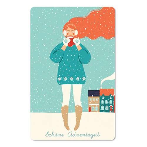 Lunacard Postkarte Weihnachten Girl
