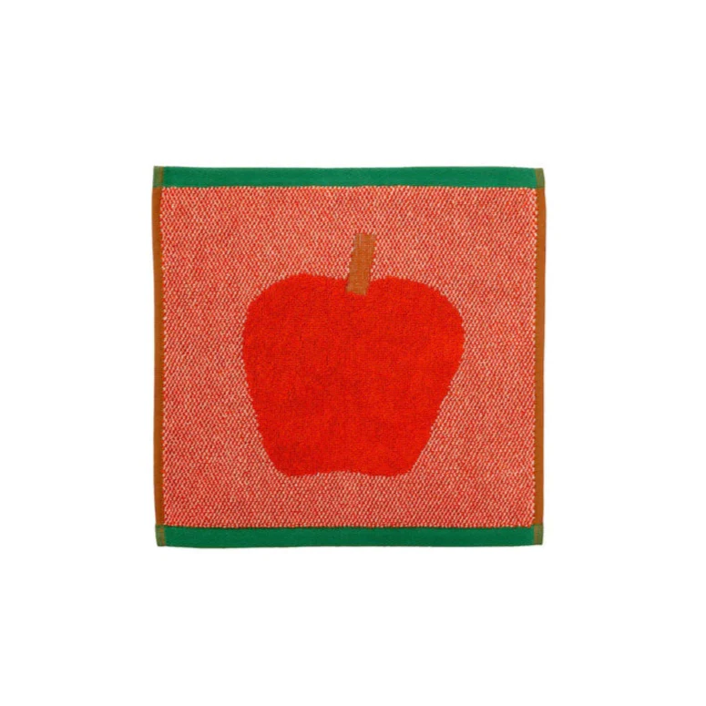 Donna Wilson kleines Handtuch/ Waschlappen TUTTI FRUTTI, Apfel, Frottee, ca. 30 cm x 30 cm