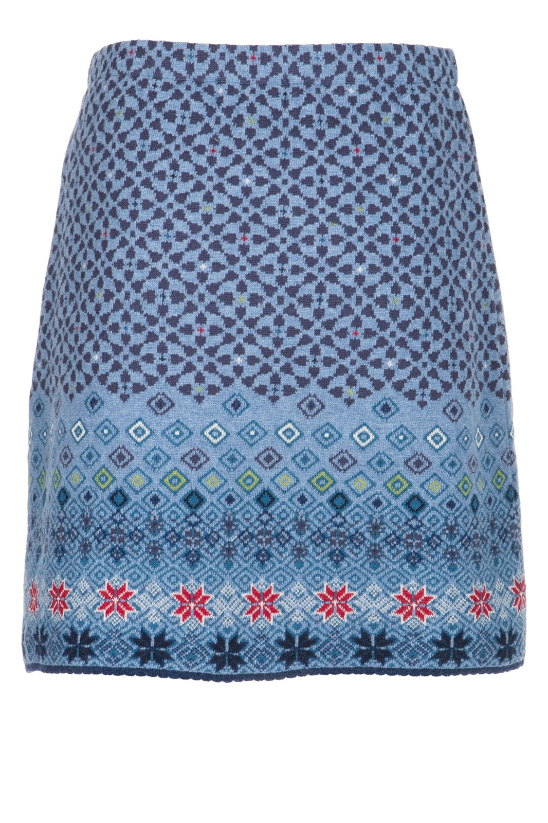 DUNQUE Jacquard-Rock" LARA" GOTS , Farbe blau-bunt, Made in Germany