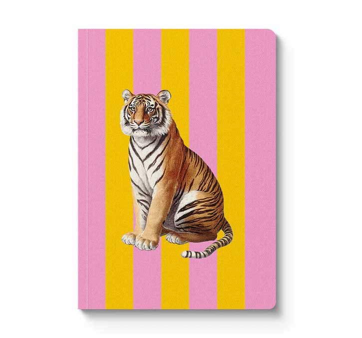 OH DEER Notizbuch Striped Tiger A5 Premium Paperback Notebook, Streifen 