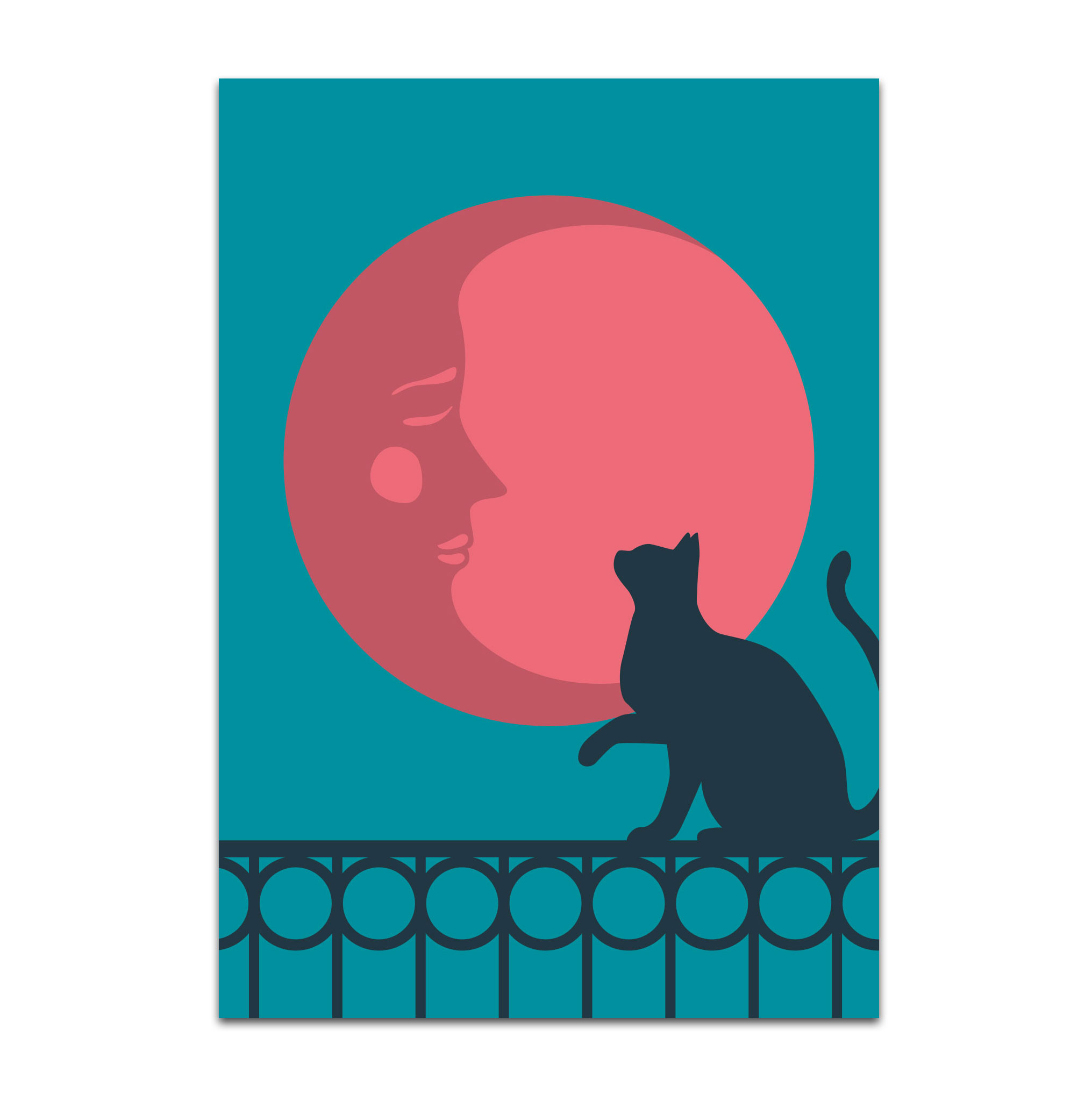 Postkarte Katze, Neon von Nobiyama...der große Sonnenuntergang