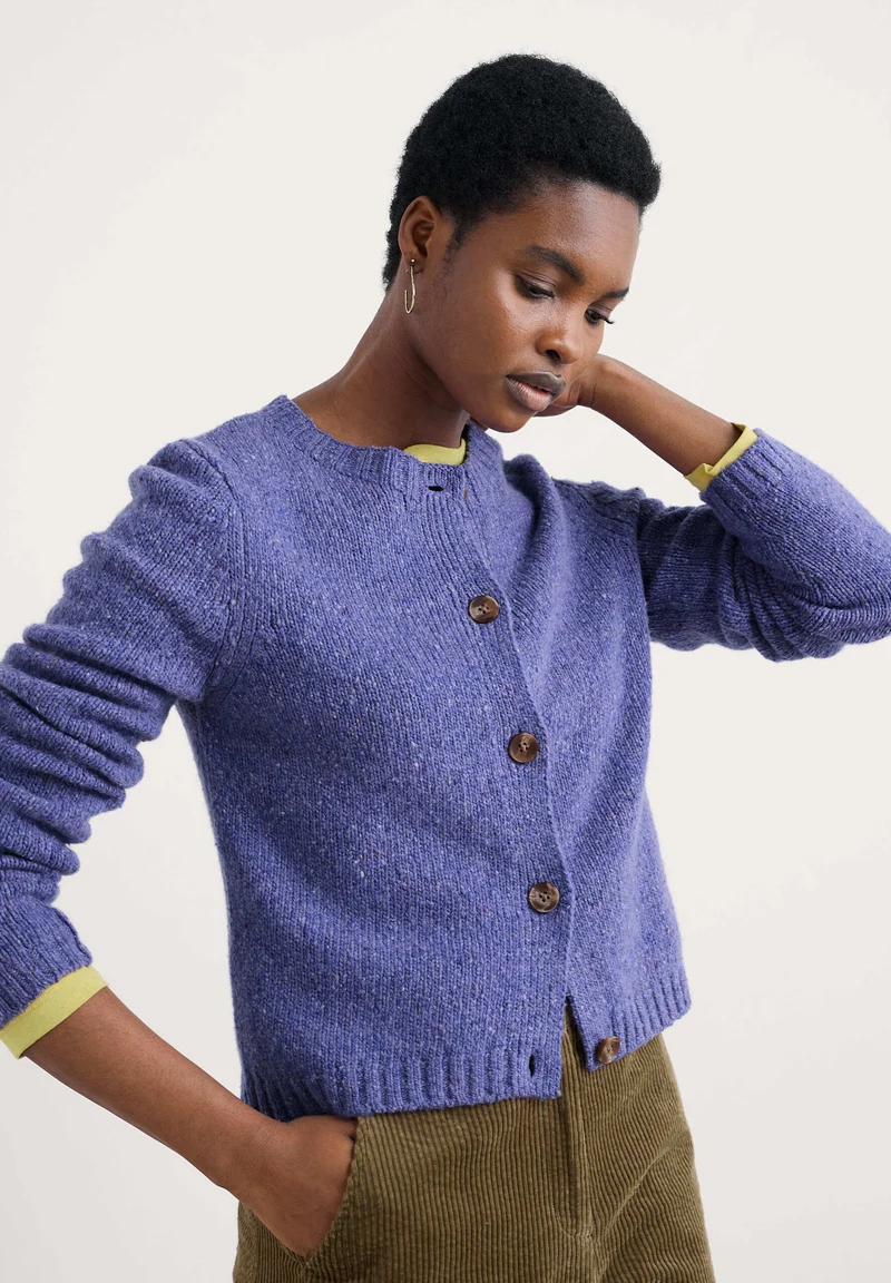 % SEASALT CORNWALL Strickjacke Dawson Pick Cardigan Merino, Farbe: Bilberry/ violett