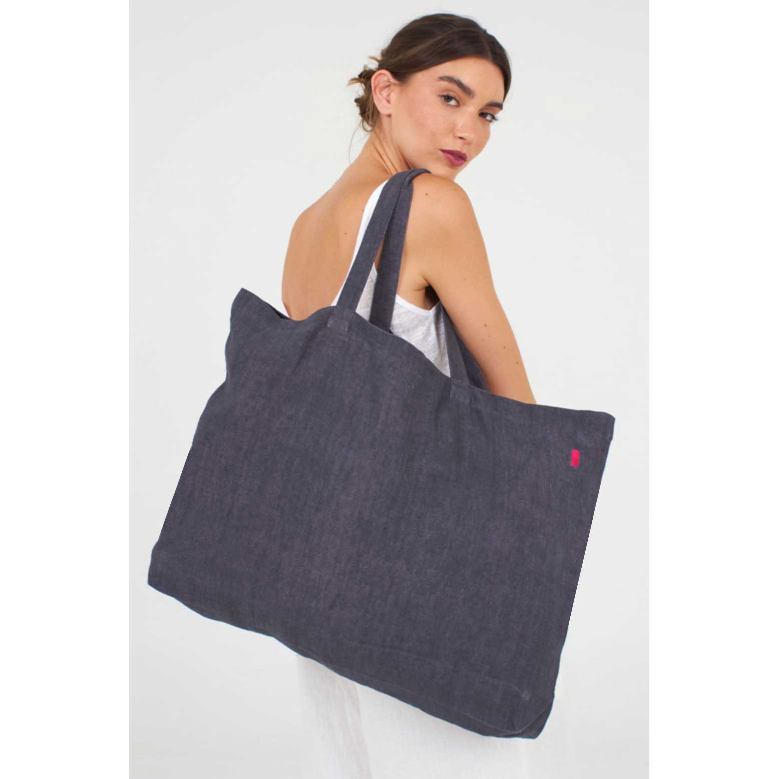 Tasche FRANCES GRAU aus 100% Leinen von Shalls Barcelona  