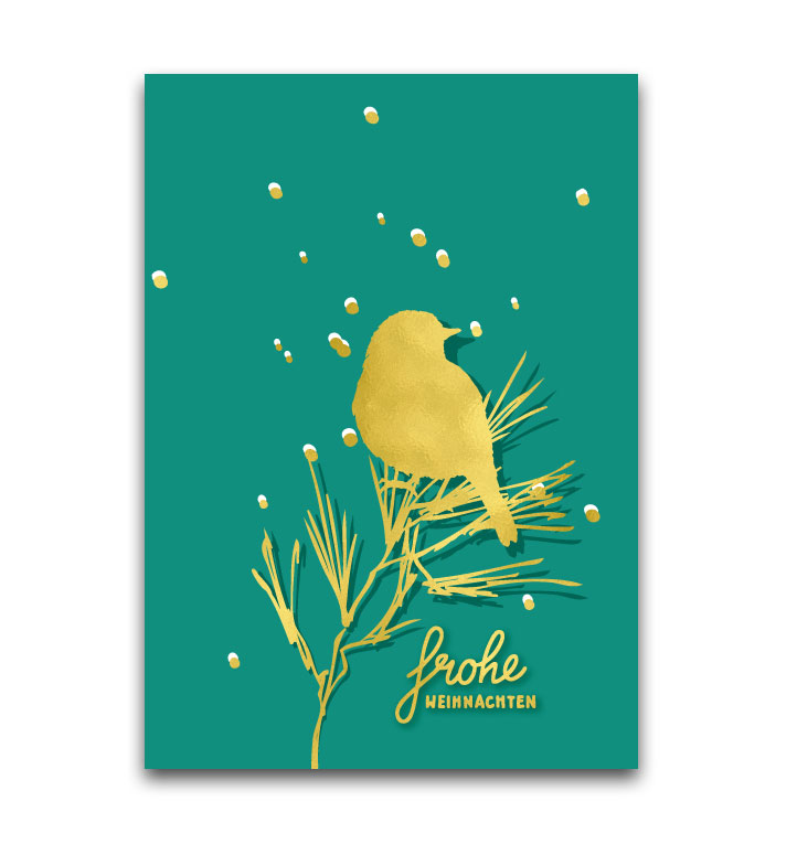 Postkarte Goldprägung TITA von illi, frohe Weihnachten