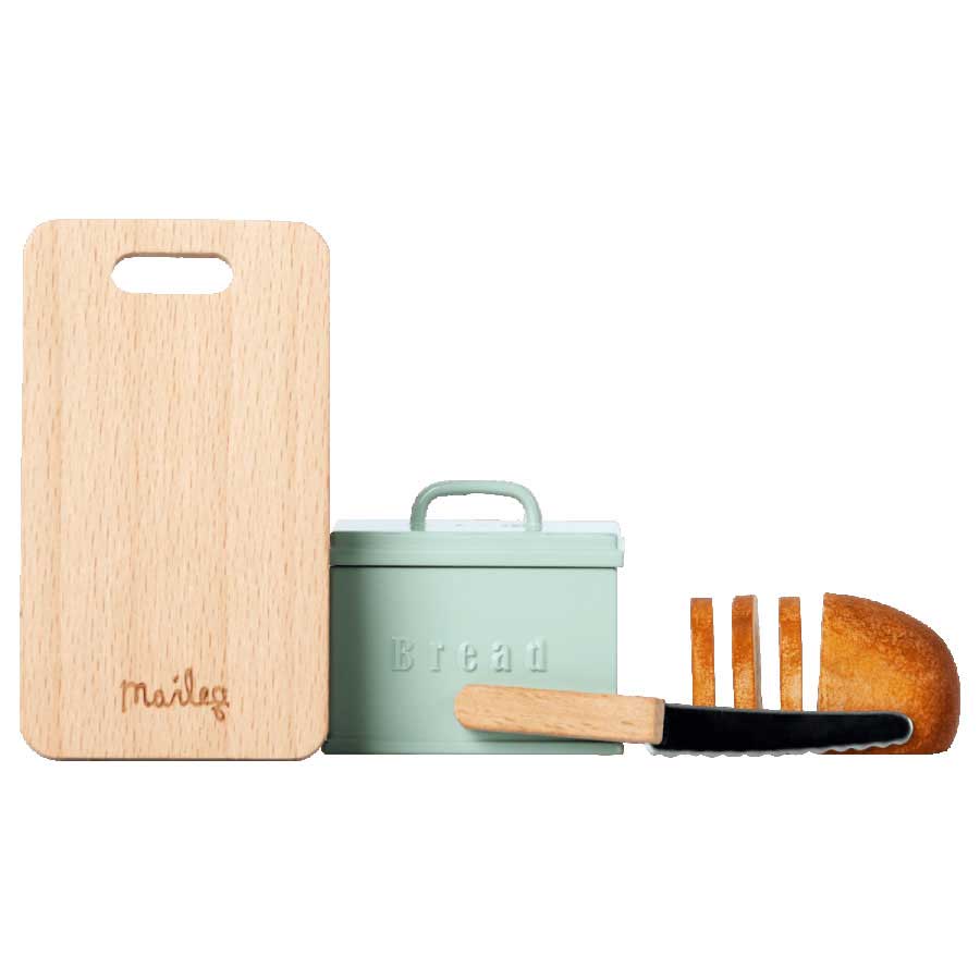 Maileg - Miniatur Brotbox mit Brot und Schneidebrett Maileg - Miniatur Brotbox mit Brot und Schneidebrett