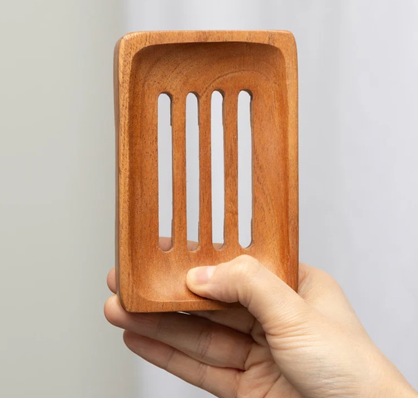 Seifenschale NATURAL NEEM mit Rillen, Holz